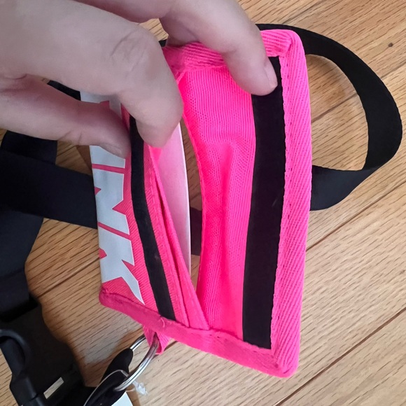 PINK Victoria's Secret Bright Pink ID Holder with Black Lanyard - Picture 4 of 5